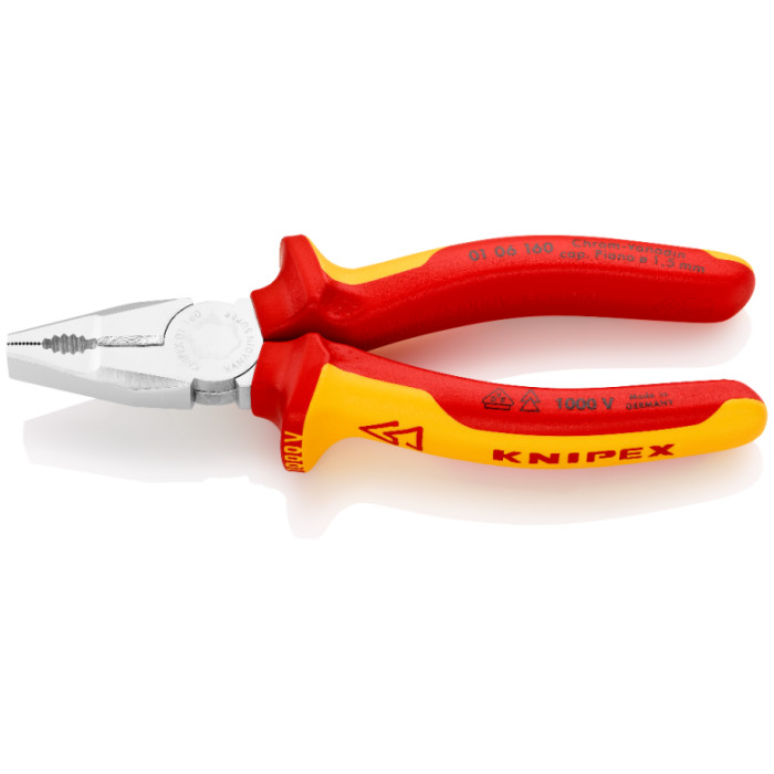Плоскогубцы комбинированные диэлектрические KNIPEX 160 мм 01 06 160 - изображение 2