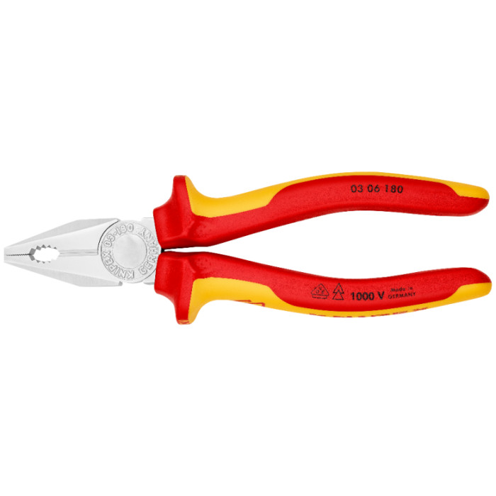 Плоскогубцы комбинированные диэлектрические KNIPEX 180 мм 03 06 180