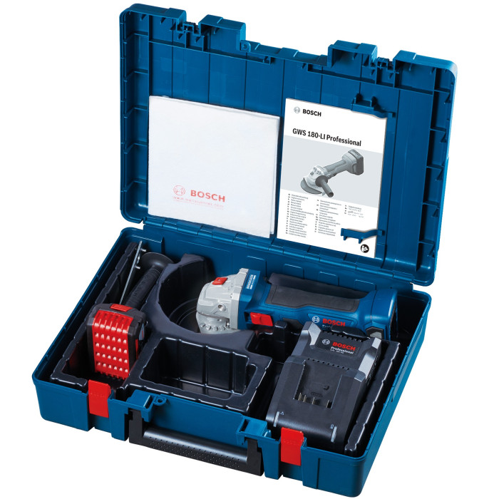 Угловая шлифмашина аккумуляторная BOSCH GWS 180-LI Professional 06019H9025 - изображение 5