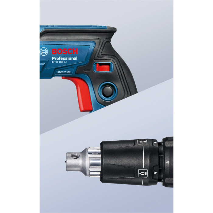 Шуруповерт аккумуляторный для гипсокартона BOSCH GTB 185-LI с GMA55 Professional 06019K7022 - изображение 5
