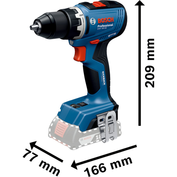 Дриль-шуруповерт акумуляторний BOSCH PRO GSR 18V-65 06019N3207 - зображення 2