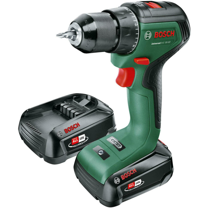 Дриль-шуруповерт акумуляторний BOSCH UniversalDrill 18V-60 06039D7002 - зображення 2
