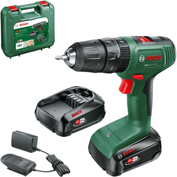 Дрель-шуруповерт ударная аккумуляторная BOSCH EasyImpact 18V-40 06039D8102