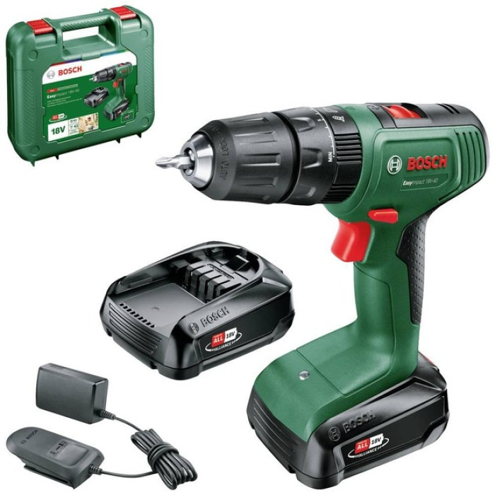 Дрель-шуруповерт ударная аккумуляторная BOSCH EasyImpact 18V-40 06039D8108