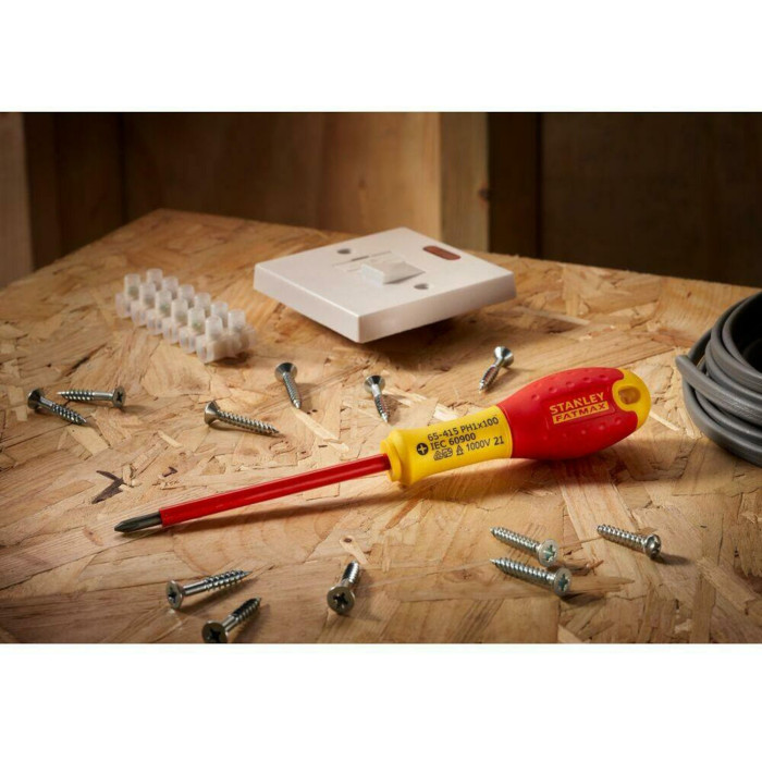 Викрутка діелектрична STANLEY FatMax VDE 1000V PH1х100 мм 0-65-415 - зображення 9
