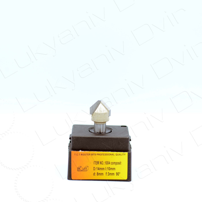 Фреза по дереву Глобус 1004 composit D14 l10 d8 f:3 90° - изображение 2