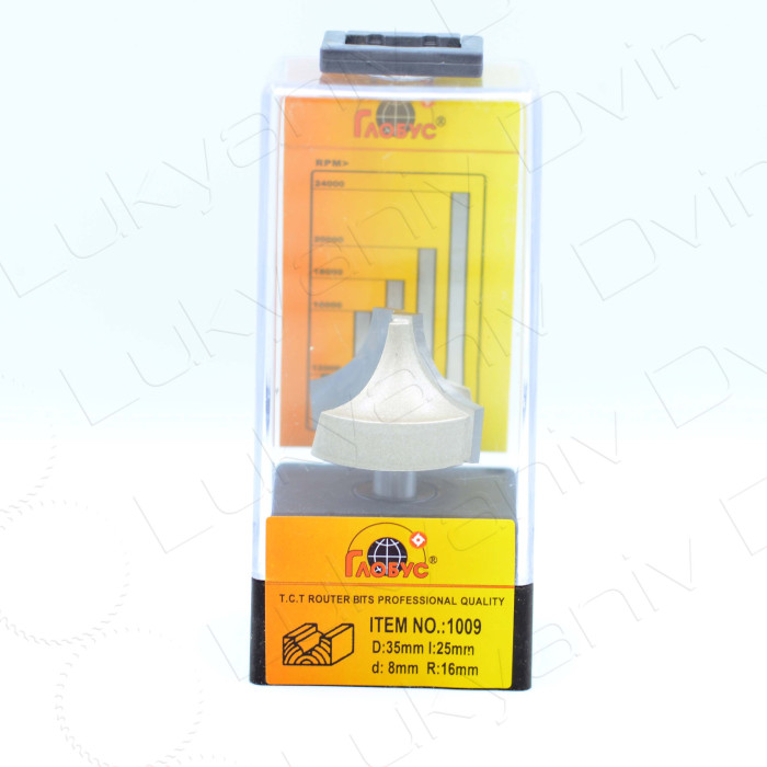 Фреза по дереву Глобус 1009 D35 l25 d8 R16