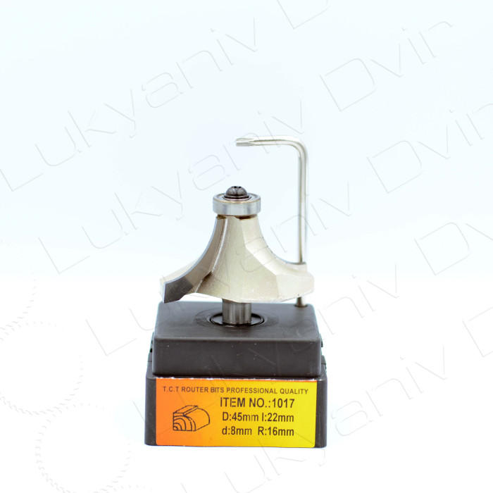 Фреза по дереву Глобус 1017 D45 l22 d8 R16 - изображение 2