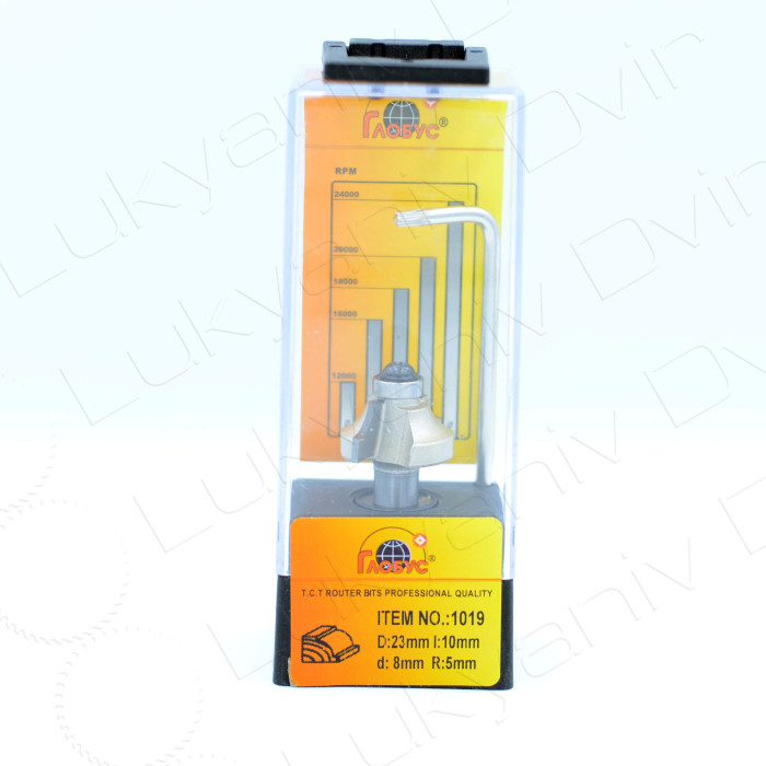 Фреза по дереву Глобус 1019 D23 l10 d8 R5