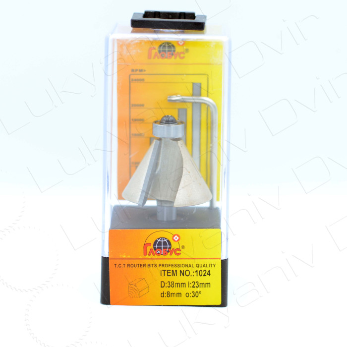 Фреза по дереву Глобус 1024 D38 l23 d8 o:30°
