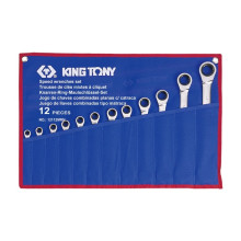 Ключі ріжково-накидні з тріскачкою 12 шт KING TONY 8-24 мм 12112MRN