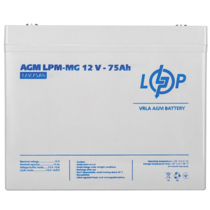 Аккумулятор LogicPower LPM-MG AGM 12 В 75 Ач 13634 - изображение 4