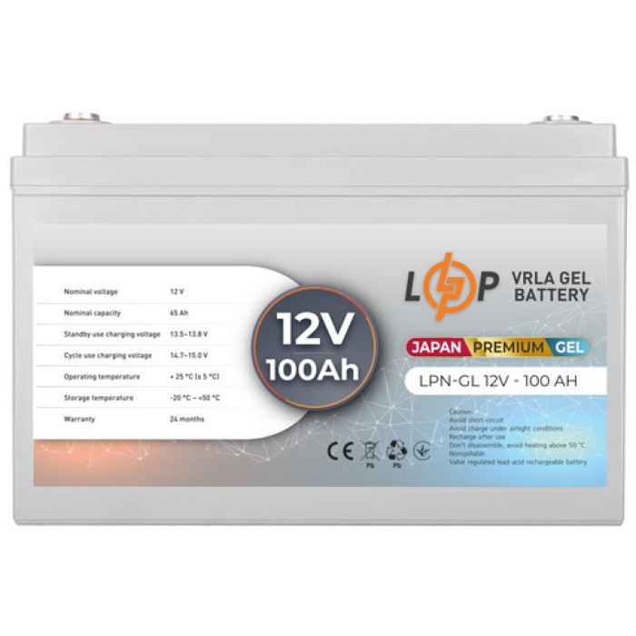 Акумулятор LogicPower LPN-GL гелевий Premium 12 В 100 Аг 13719 - зображення 3