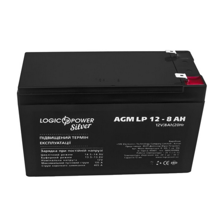 Аккумулятор LogicPower LP Silver AGM 12 В 8 Ач 1515 - изображение 2