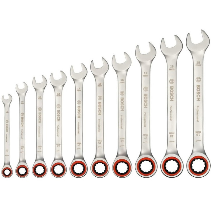 Ключі ріжково-накидні 10 шт BOSCH Professional 8-19 мм 1600A02AU0