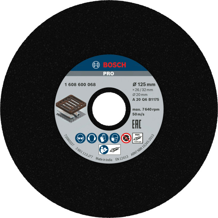Круг шлифовальный по металлу BOSCH PRO Metal 125х20 мм G20 1608600068