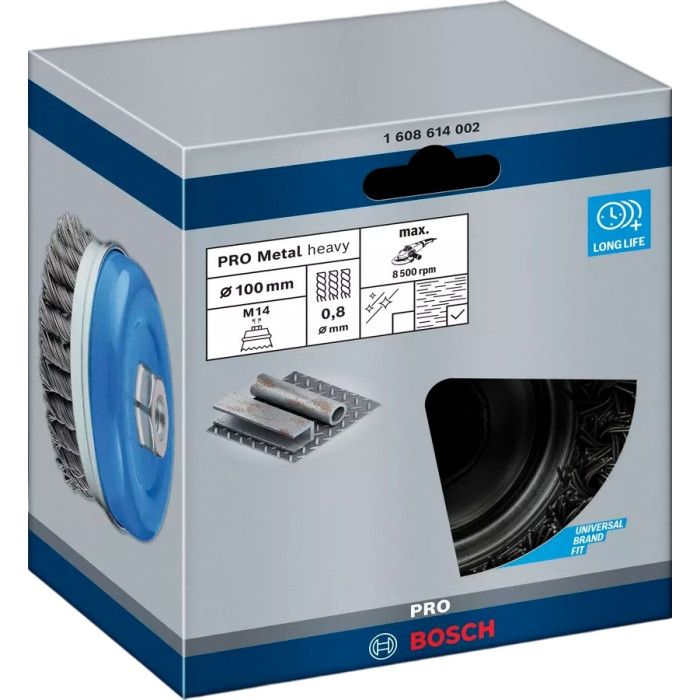 Чашкова зачисна щітка BOSCH PRO Metal heavy 100x0.8 мм 1608614002 - зображення 2