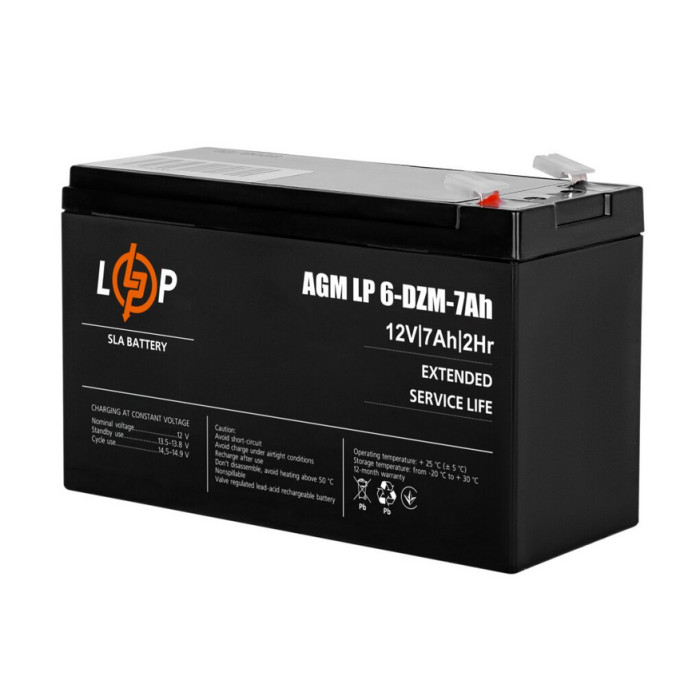 Аккумулятор LogicPower LP DZM AGM 12 В 7 Ач 16152 - изображение 2