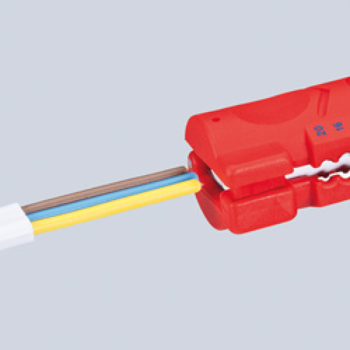 Інструмент для зняття оболонки з плоского та круглого кабелю KNIPEX 16 64 125 SB - зображення 4