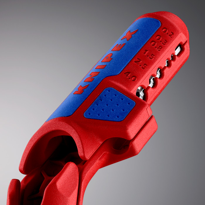 Універсальний інструмент для зняття оболонки з кабелю KNIPEX ErgoStrip 16 95 02 SB - зображення 10