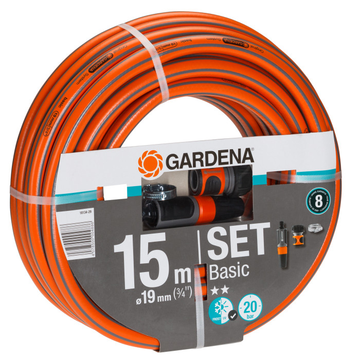 Шланг с комплектом для полива Gardena Basic Set 19 мм 15 м 18134-29.000.00 - изображение 3