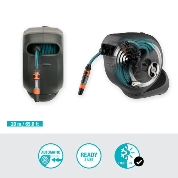 Котушка настінна зі шлангом GARDENA Roll-Up M 11 мм 20 м 18612-20.000.00 - зображення 3