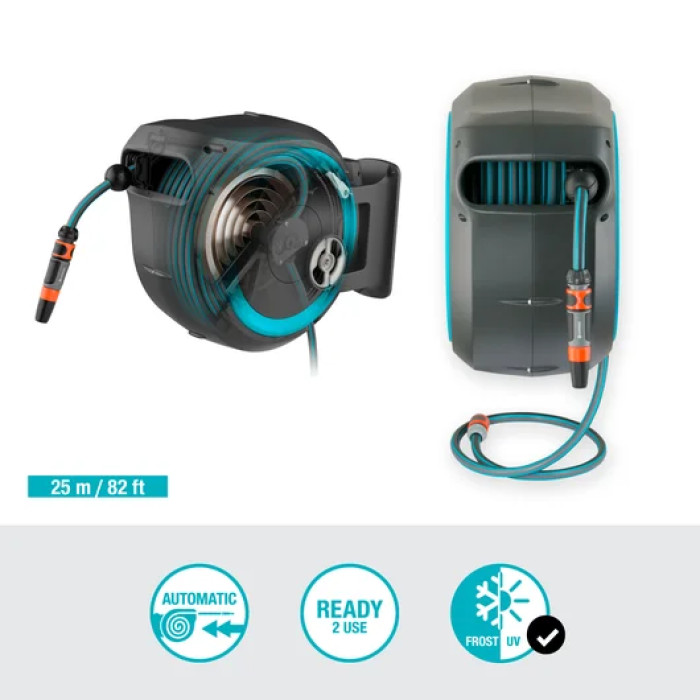 Котушка настінна зі шлангом GARDENA RollUp M/L 13 мм 25 м 18620-20.000.00 - зображення 3