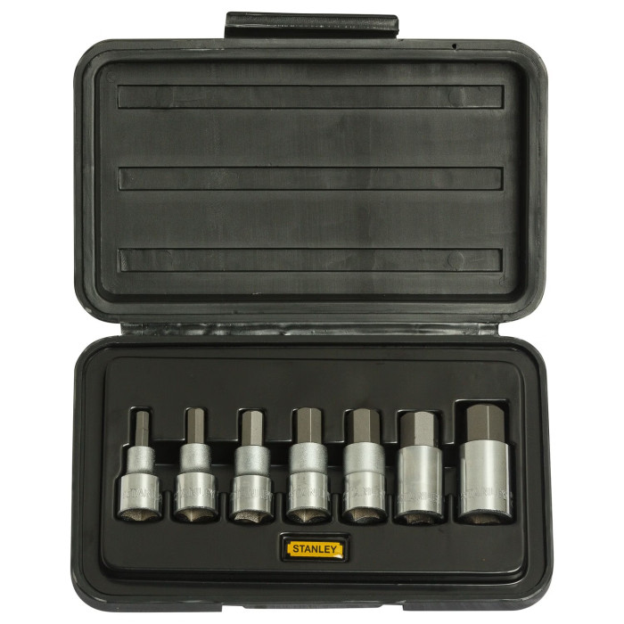 Набір головок торцевих в кейсі 7 шт STANLEY HEX 6-19 1/2 дюйма 1-89-099