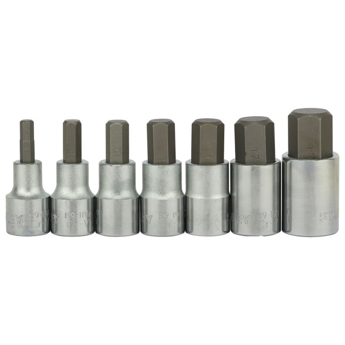 Набір головок торцевих в кейсі 7 шт STANLEY HEX 6-19 1/2 дюйма 1-89-099 - зображення 2