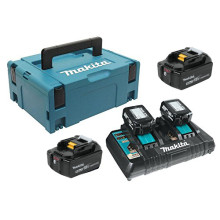 Набір Makita LXT зарядний пристрій 18 В, акумулятори 4 шт Li-Ion 18 В 5 Аг, кейс Makpac 3 197626-8