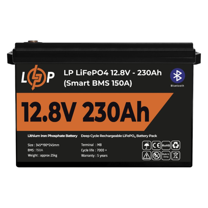 Аккумулятор LogicPower LP LiFePO4 12V (12,8V) - 230 Ah (2944Wh) (Smart BMS 150А) з BT пластик для ИБП 20199 - изображение 2
