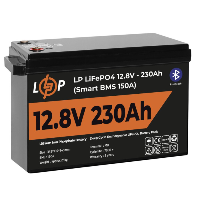 Аккумулятор LogicPower LP LiFePO4 12V (12,8V) - 230 Ah (2944Wh) (Smart BMS 150А) з BT пластик для ИБП 20199 - изображение 4