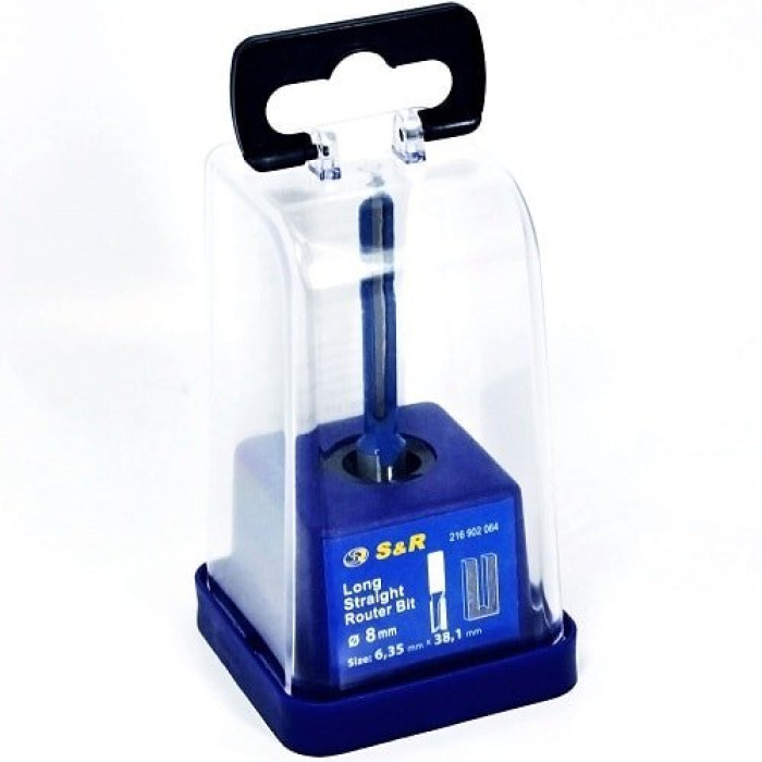 Фреза пазовая прямая по дереву S&R D6.35 l38 d8 216902064 - изображение 3