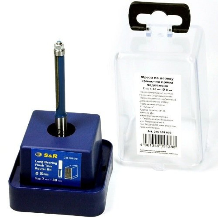 Фреза кромочная по дереву S&R D7 l38 d8 216909070 - изображение 3