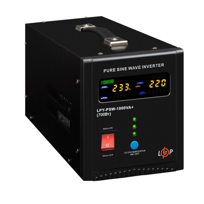 Лінійно-інтерактивне ДБЖ з правильною синусоїдою LogicPower LPY-PSW-1000VA+ (700Вт) 10A/20A 22871 - зображення 2