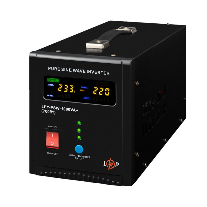 Лінійно-інтерактивне ДБЖ з правильною синусоїдою LogicPower LPY-PSW-1000VA+ (700Вт) 10A/20A 22871 - зображення 3