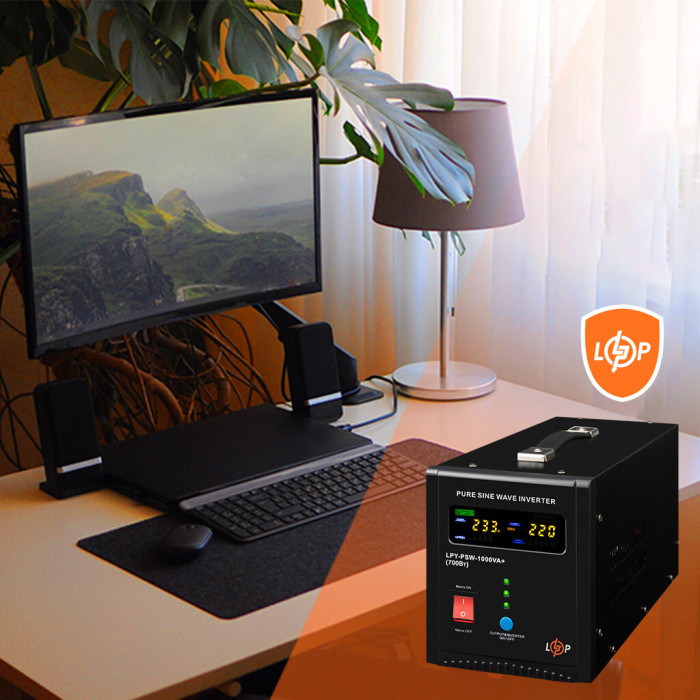 Лінійно-інтерактивне ДБЖ з правильною синусоїдою LogicPower LPY-PSW-1000VA+ (700Вт) 10A/20A 22871 - зображення 7