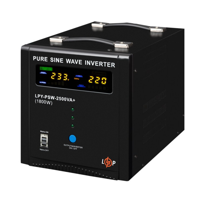 Джерело безперебійного живлення LogicPower LPY-PSW-2500VA+ (1800Вт) 10A/20A з правильною синусоїдою 24V 22874 - зображення 2