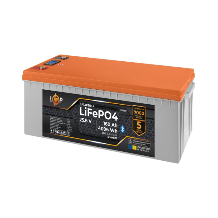 Аккумулятор LogicPower LP LiFePO4 25,6V - 160 Ah (4096Wh) (BMS 200A/100А) LCD Smart BT 24409 - изображение 2
