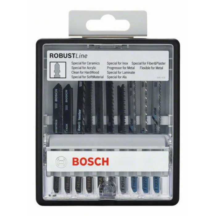 Набор полотен универсальных для лобзика 10 шт BOSCH Special Robust Line 2607010574 - изображение 2