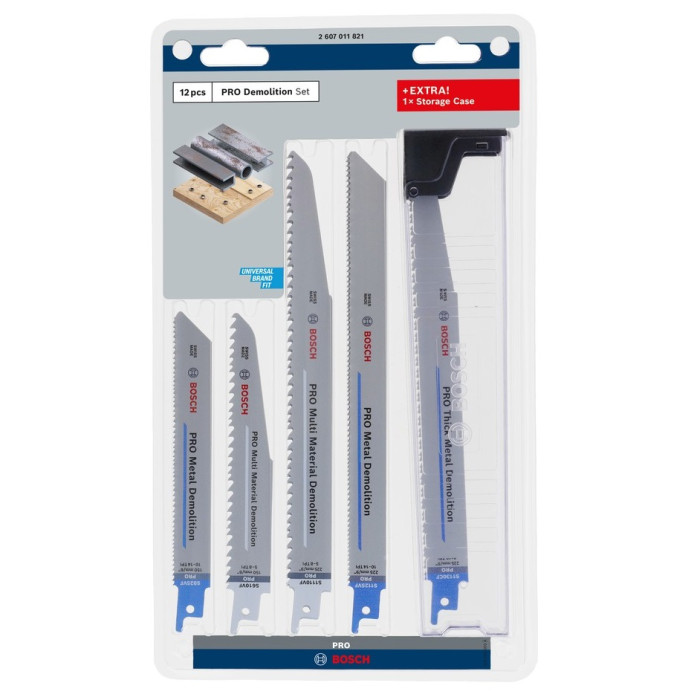 Набор полотен для сабельной пилы 12 шт BOSCH PRO Demolition Blatt-Set 2607011821