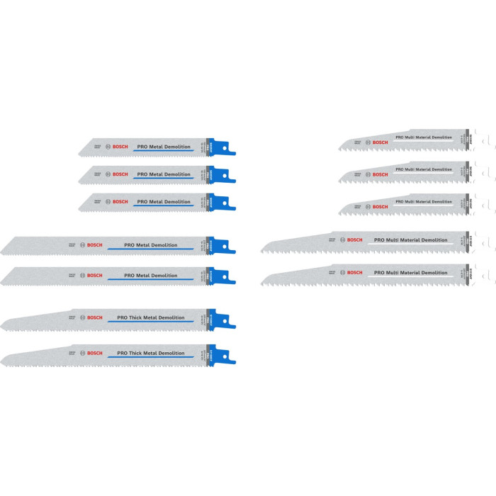 Набор полотен для сабельной пилы 12 шт BOSCH PRO Demolition Blatt-Set 2607011821 - изображение 2