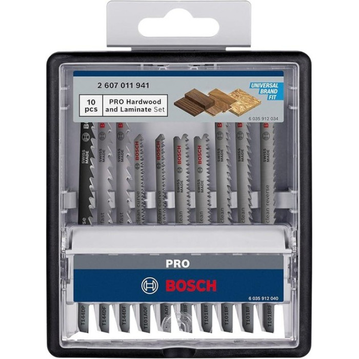 Набор полотен по дереву для лобзика 10 шт BOSCH PRO Hardwood and Laminate 83-100 мм 2607011941 - изображение 2