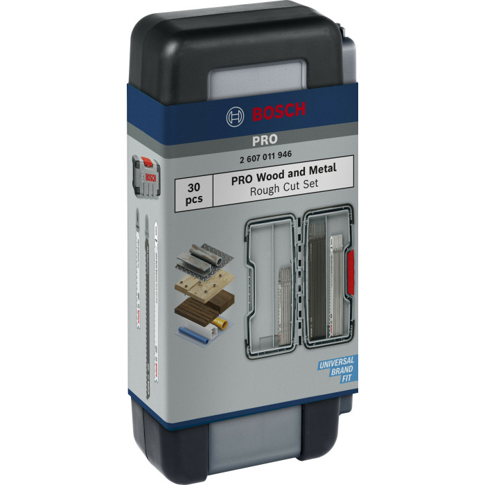 Набор полотен универсальных для лобзика 30 шт BOSCH PRO Wood and Metal 2607011946 - изображение 2
