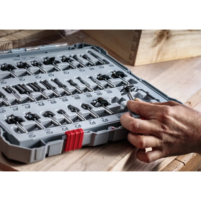Набір фрез по дереву 30 шт BOSCH PRO 6 мм 2607017474 - зображення 3