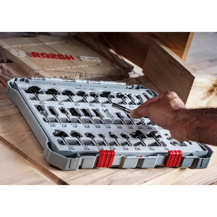 Набір фрез по дереву 30 шт BOSCH PRO 6 мм 2607017474 - зображення 4