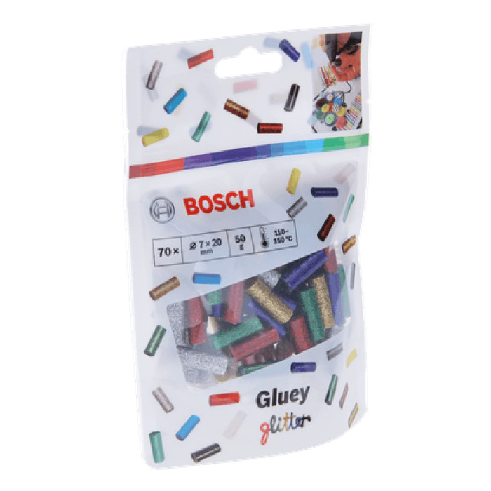 Клейові стрижні різнокольорові 70 шт BOSCH Gluey 7x20 мм 2608002006 - зображення 2