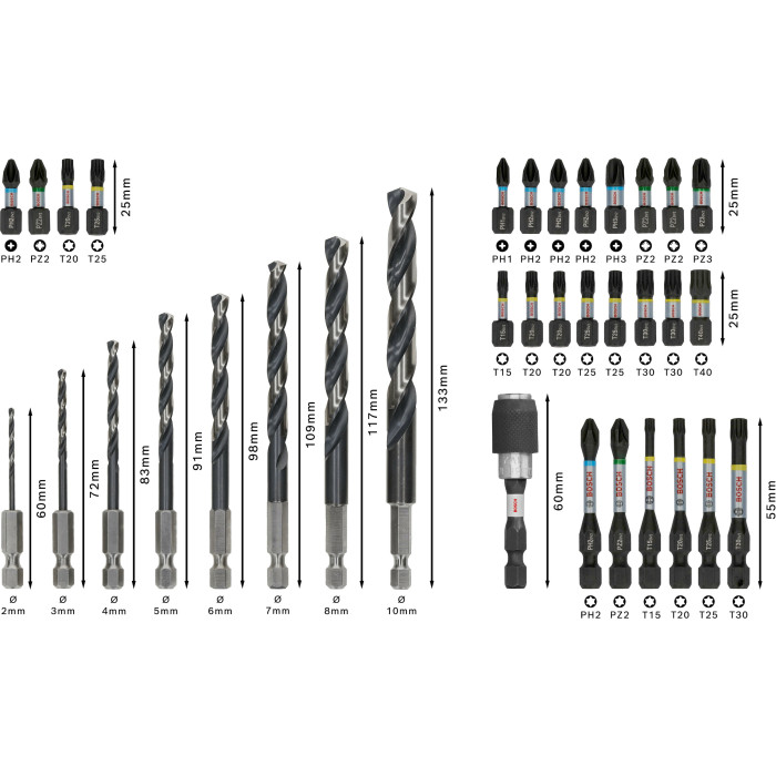 Набір біт та свердел BOSCH PRO Impact Metal Set 35 предметів 2608521U81 - изображение 4
