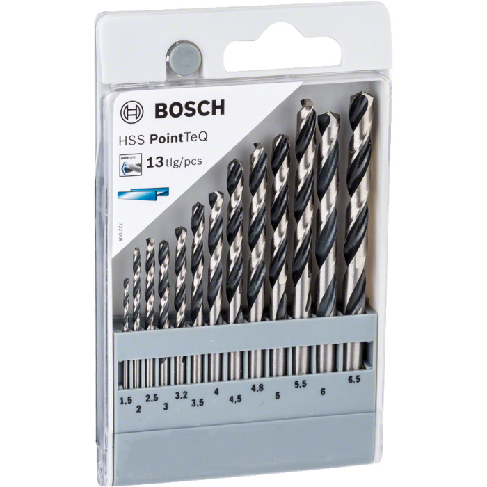 Набір свердел по металу 10 шт BOSCH HSS PointTeQ 1.5-6.5 мм 2608577349 - зображення 2