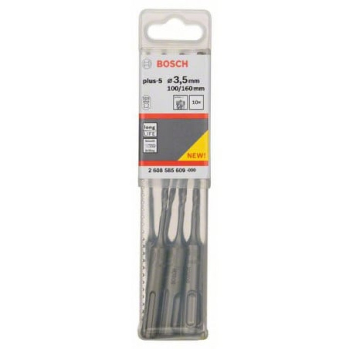 Буры по бетону 10 шт BOSCH SDS plus-5 3.5х100х160 мм SDS-Plus 2608585609